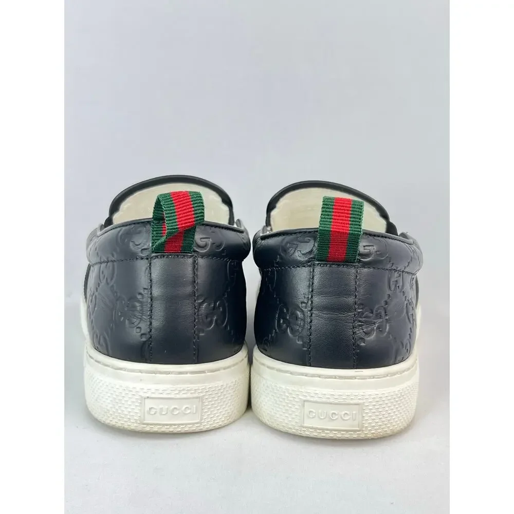 Authentic Gucci Dublin Men's Black Quilted GG Leather Slip-On Sneakers
